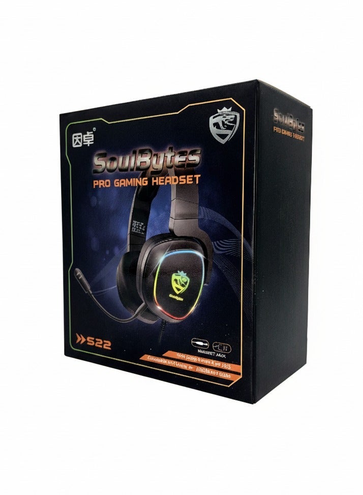 ألفا اكس Soulbytes S22 Pro Gaming Wired Over the Ear Headsets with Mic & LED For PS4/PS5/Xbox one/Xbox Series/Nintendo Switch And PC - Image 5