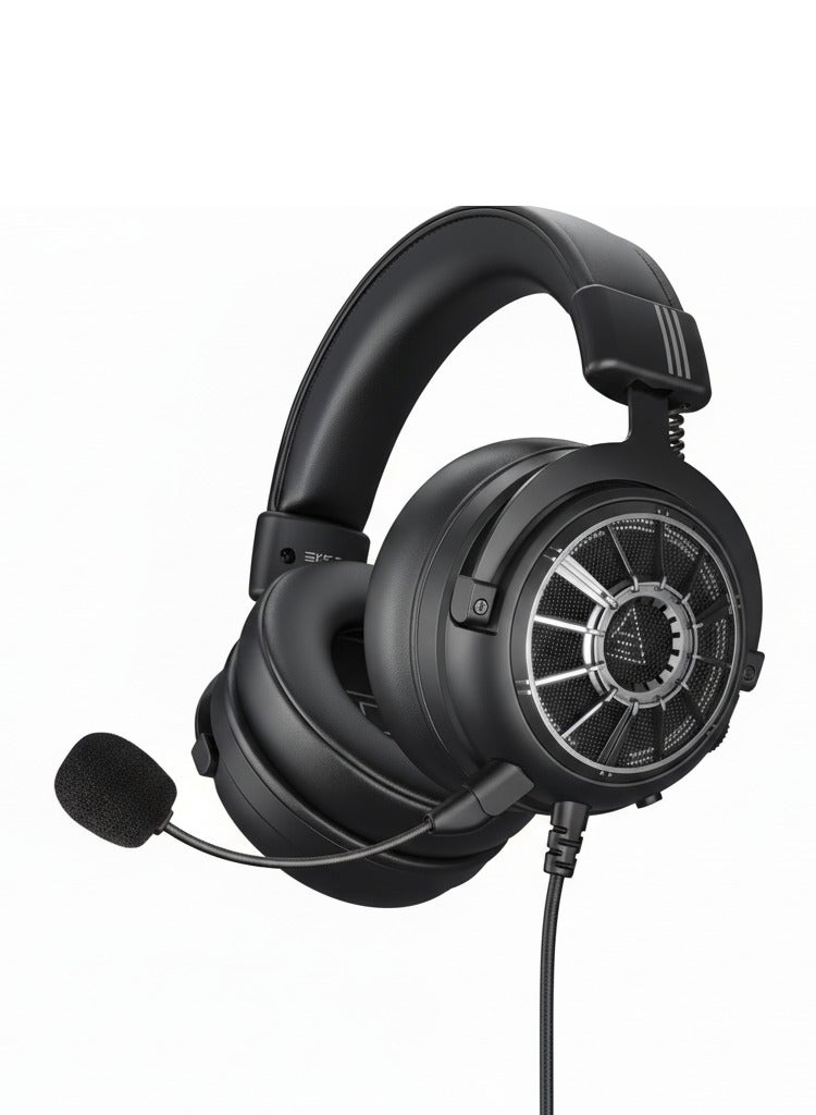 ألفا اكس سماعة الألعاب EKSA StarEngine S مع ميكروفون للكمبيوتر، سماعات ألعاب مع ميكروفون قابل للفصل لإلغاء الضوضاء، صوت محيطي ثلاثي الأبعاد، سماعات سلكية بموصل 3.5 مم لجهاز PS4/PS5/Xbox One/Switch باللون الأسود - Image 1