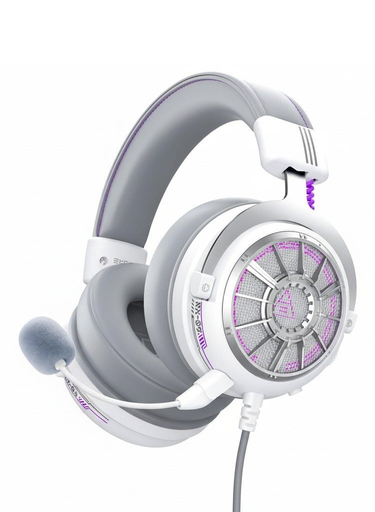ألفا اكس سماعة الألعاب EKSA StarEngine S مع ميكروفون للكمبيوتر، سماعات ألعاب مع ميكروفون قابل للفصل لإلغاء الضوضاء، صوت محيطي ثلاثي الأبعاد، سماعات سلكية بموصل 3.5 مم لجهاز PS4/PS5/Xbox One/Switch باللون الأبيض - Image 1