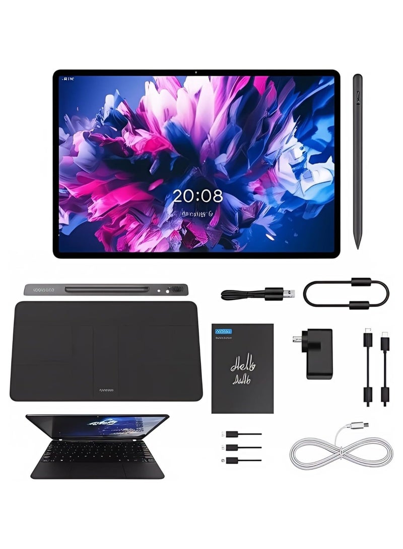 Oteeto TAB 17 Android Tablet, 11-inch Display, 8GB RAM, 512GB Storage, 8000mAh Battery, 5G Wi-Fi, with Keyboard Case And Stylus - Black - Image 3