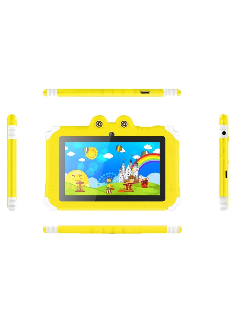 أوتيتو Oteeto TAB 6 Kids Tablet, 7-Inch IPS LCD, 4GB RAM 128GB ROM, Android 13, Dual Camera, Black/Yellow - Image 3