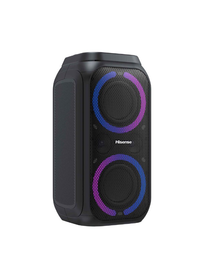 Hisense 160W 4 Speakers Light Effect Karaoke Mode TWS Pairing 5.0 Bluetooth Vocal Fader Built-in Handle IPX4 Splash Proof Up to 12hrs Playtime Party Rocket 160 black - Image 3