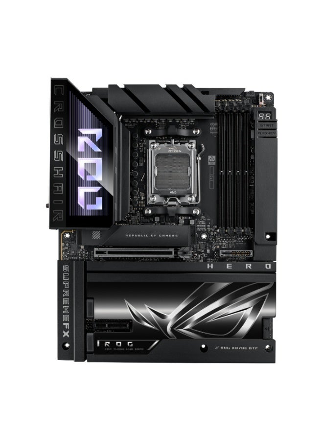 أسوس ROG Crosshair X870E Hero BTF AMD AM5 ATX Motherboard, DDR5 256GB (OC up to 8600+ MT/s), PCIe 5.0 x16, 5x M.2 Slots, WiFi 7 & Bluetooth 5.4, 2.5Gb + 5Gb LAN, AI Overclocking & Cooling, Hidden Cable Design, Premium Gaming & Content Creation Board | 90MB1MX0-M0VAY0 - Image 1