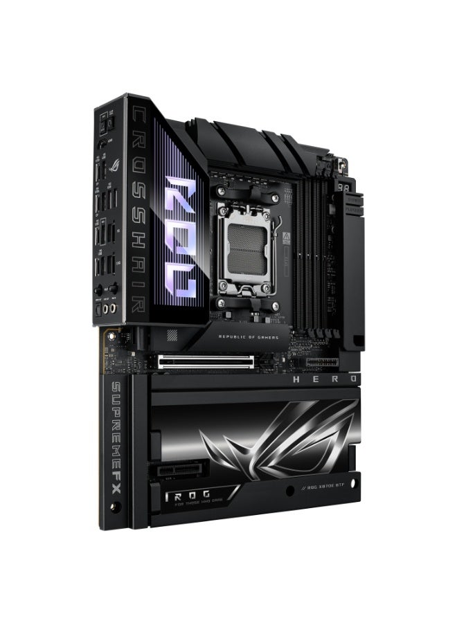 أسوس ROG Crosshair X870E Hero BTF AMD AM5 ATX Motherboard, DDR5 256GB (OC up to 8600+ MT/s), PCIe 5.0 x16, 5x M.2 Slots, WiFi 7 & Bluetooth 5.4, 2.5Gb + 5Gb LAN, AI Overclocking & Cooling, Hidden Cable Design, Premium Gaming & Content Creation Board | 90MB1MX0-M0VAY0 - Image 2