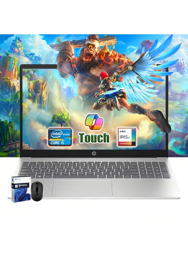 HP 15.6" Touchscreen Laptop | 12th Gen Intel i5-1235U (Beats i7-8700) | 16GB RAM | 512GB SSD | Iris Xe Graphics | Win 11 Pro | Fast Charge | W/Mouse English Silver - Image 1