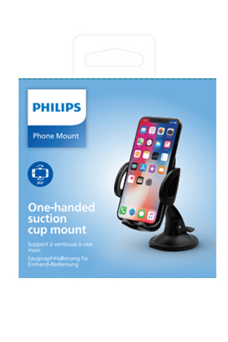 Philips Car Mobile Phone Mount with Vacuum Suction Cup, Shockproof, 360° Rotation, Flexible Design, Universal Compatibility for mobile devices, Secure and Convenient Hands, Free Use Grey - Image 5