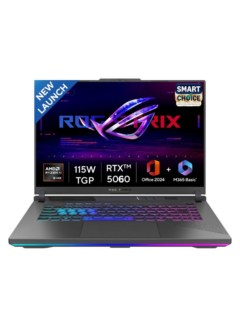 ASUS (Upgraded Version) ROG Strix G16 (2025) Gaming Laptop With  16″ WUXGA 165Hz Display, AMD Ryzen 9 9955HX Processor/64GB RAM/2TB SSD/8GB NVIDIA GeForce RTX 5060 Graphics Card/Windows 11 English Eclipse Gray - Image 1