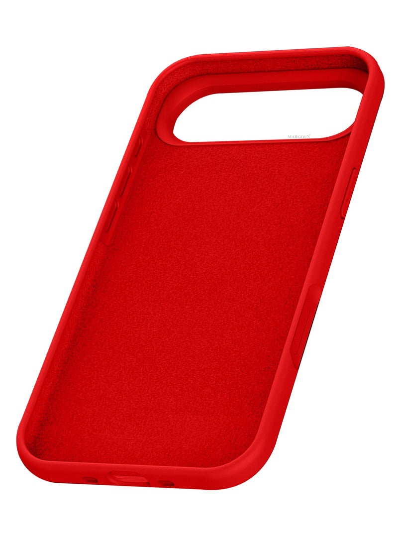 MARGOUN Liquid Silicone Protective Phone Case for iPhone 17 Air , Soft Anti-Scratch Microfiber Lining Utra Slim Drop Protection Phone Cover - Red-1 - Image 5