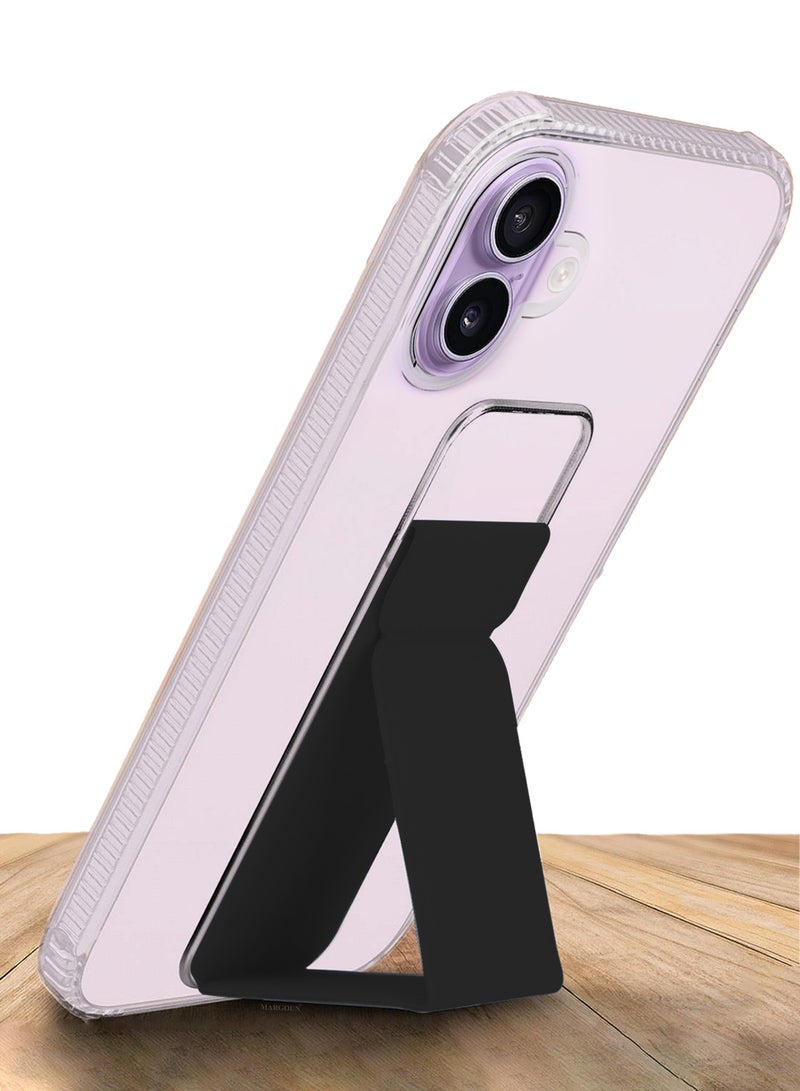 MARGOUN Finger Grip Clear Case Cover for iPhone 17- Kickstand Car Magnetic Holder Multi-function Protective Two-in-one Case - Black-1 - Image 3