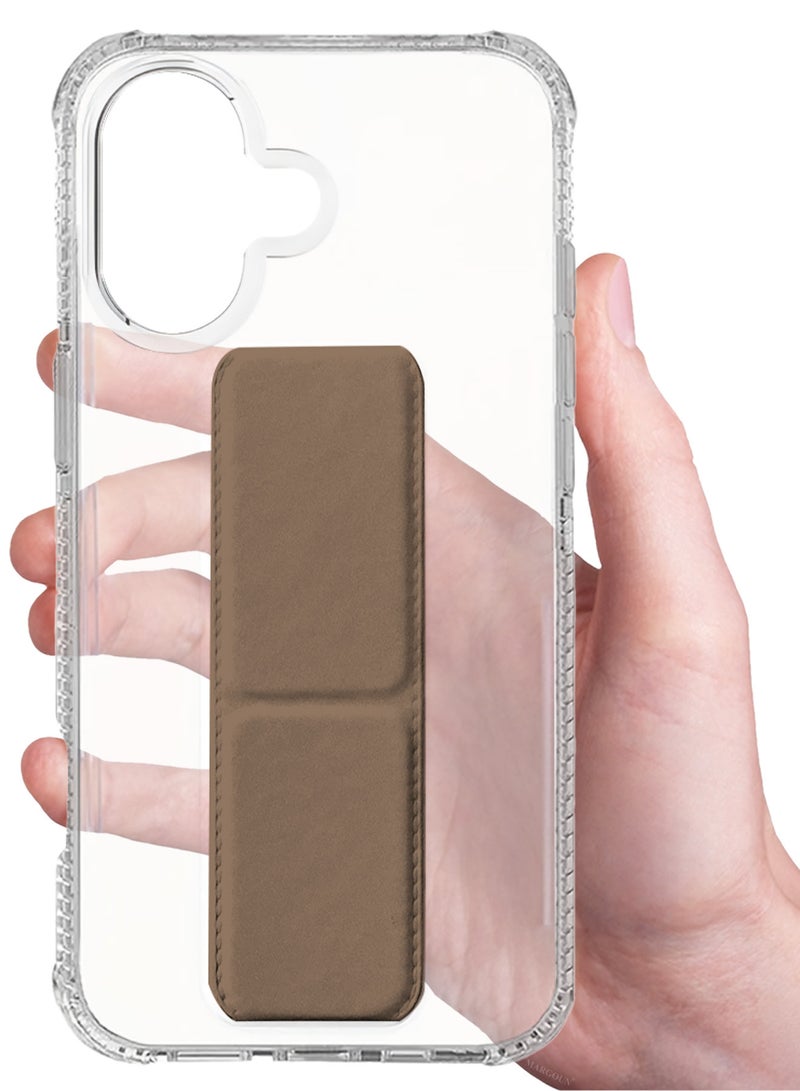 MARGOUN 2 Packs Finger Grip Clear Case Cover for iPhone 17- Kickstand Car Magnetic Holder Multi-function Protective Two-in-one Case with Privacy Screen Protector - Brown-4 - Image 4