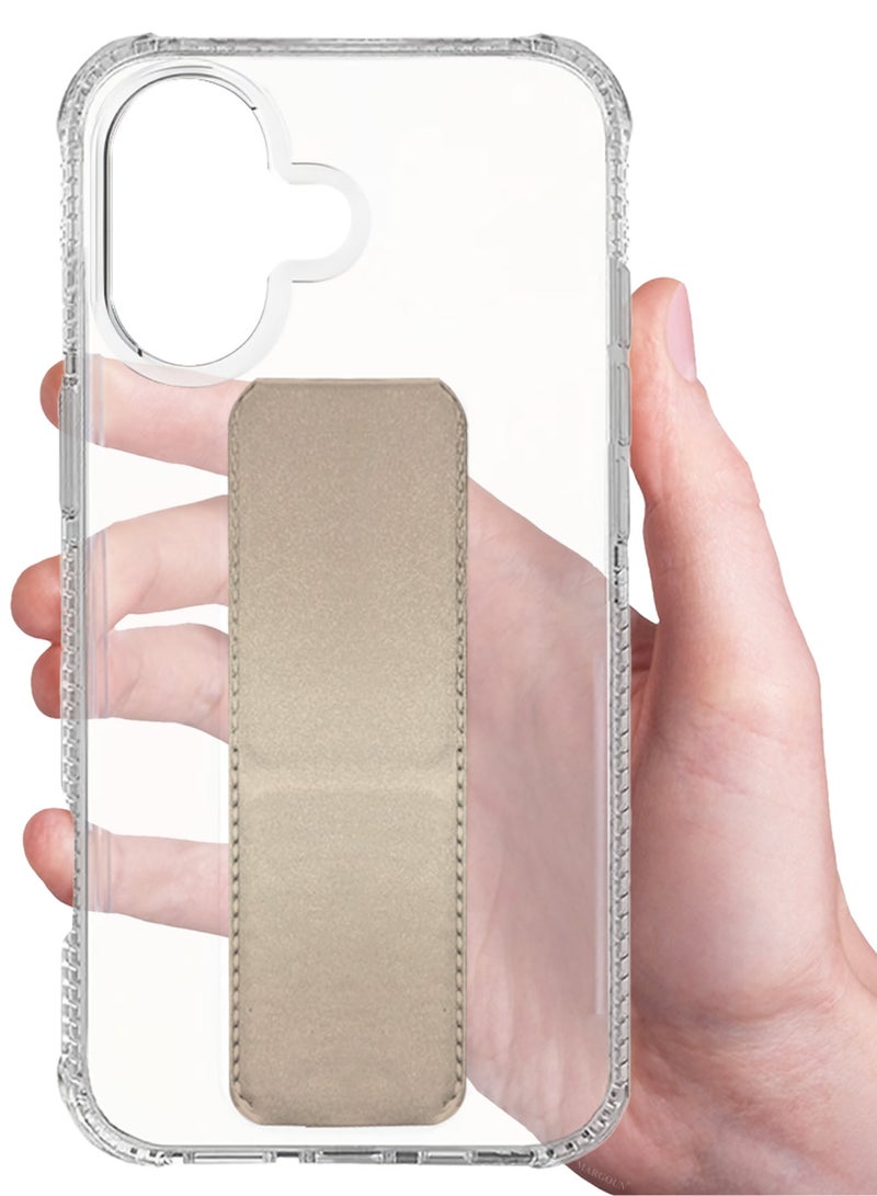 MARGOUN 3 Packs Finger Grip Clear Case Cover for iPhone 17- Kickstand Car Magnetic Holder Multi-function Protective Two-in-one Case with Two 3D Screen Protectors - Golden-3 - Image 4