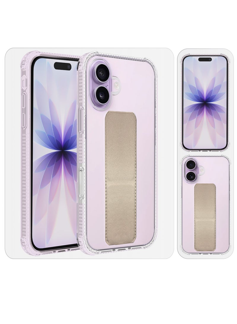 MARGOUN 3 Packs Finger Grip Clear Case Cover for iPhone 17- Kickstand Car Magnetic Holder Multi-function Protective Two-in-one Case with Two 3D Screen Protectors - Golden-3 - Image 5