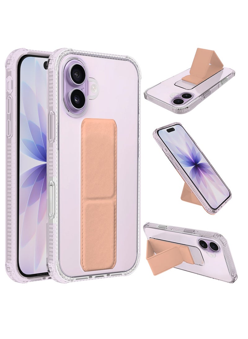 MARGOUN 2 Packs Finger Grip Clear Case Cover for iPhone 17- Kickstand Car Magnetic Holder Multi-function Protective Two-in-one Case with Privacy Screen Protector - Pink-4 - Image 2