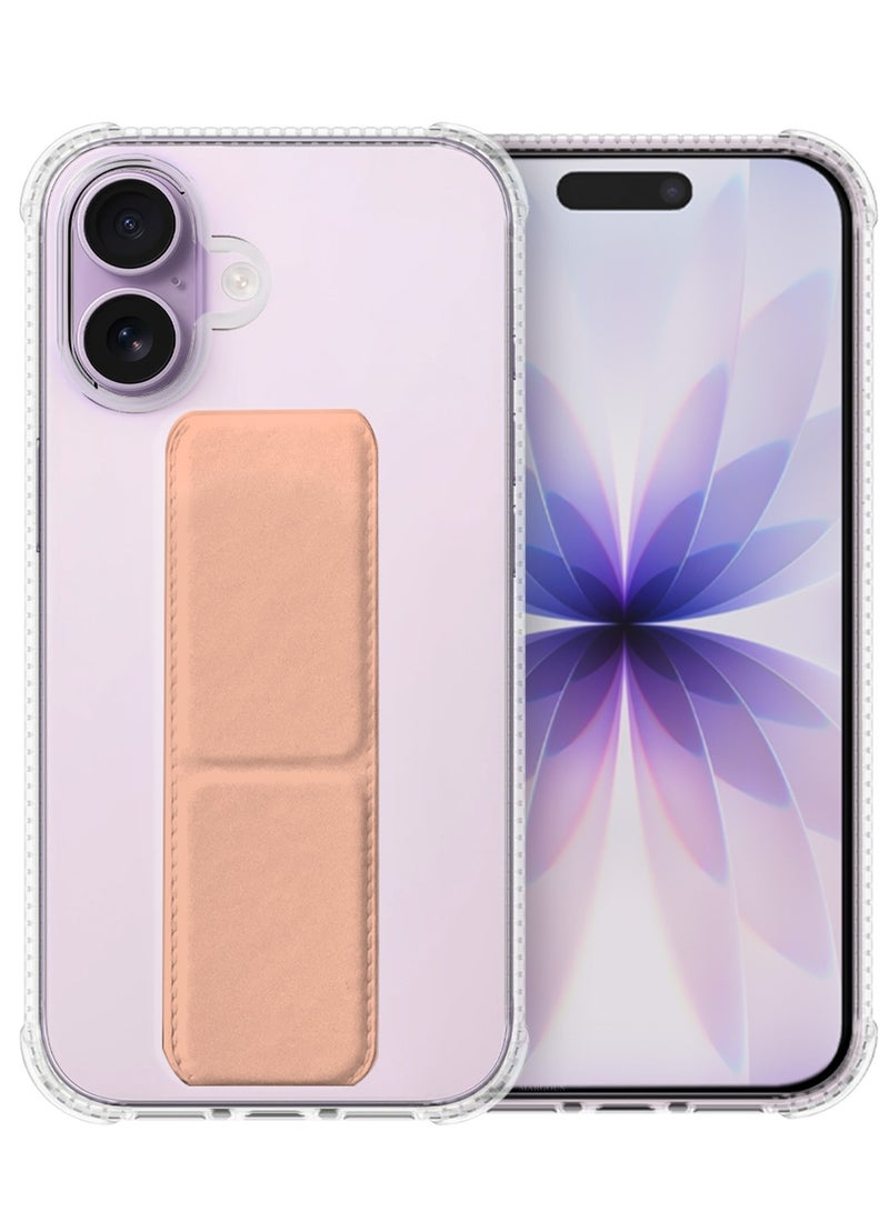 MARGOUN 2 Packs Finger Grip Clear Case Cover for iPhone 17- Kickstand Car Magnetic Holder Multi-function Protective Two-in-one Case with Privacy Screen Protector - Pink-4 - Image 3