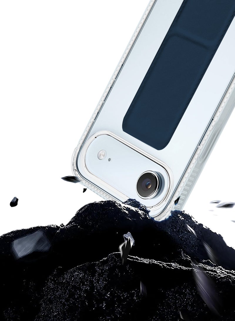 MARGOUN 3 Packs Finger Grip Clear Case Cover for iPhone 17 Air- Kickstand Car Magnetic Holder Multi-function Protective Two-in-one Case with Two Privacy Screen Protectors - Dark Blue-5 - Image 2