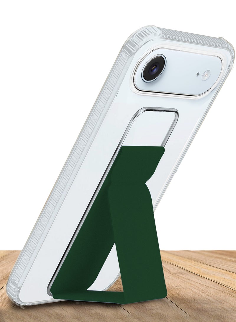 مارجون 3 Packs Finger Grip Clear Case Cover for iPhone 17 Air- Kickstand Car Magnetic Holder Multi-function Protective Two-in-one Case with Two Privacy Screen Protectors - Dark Green-5 - Image 4