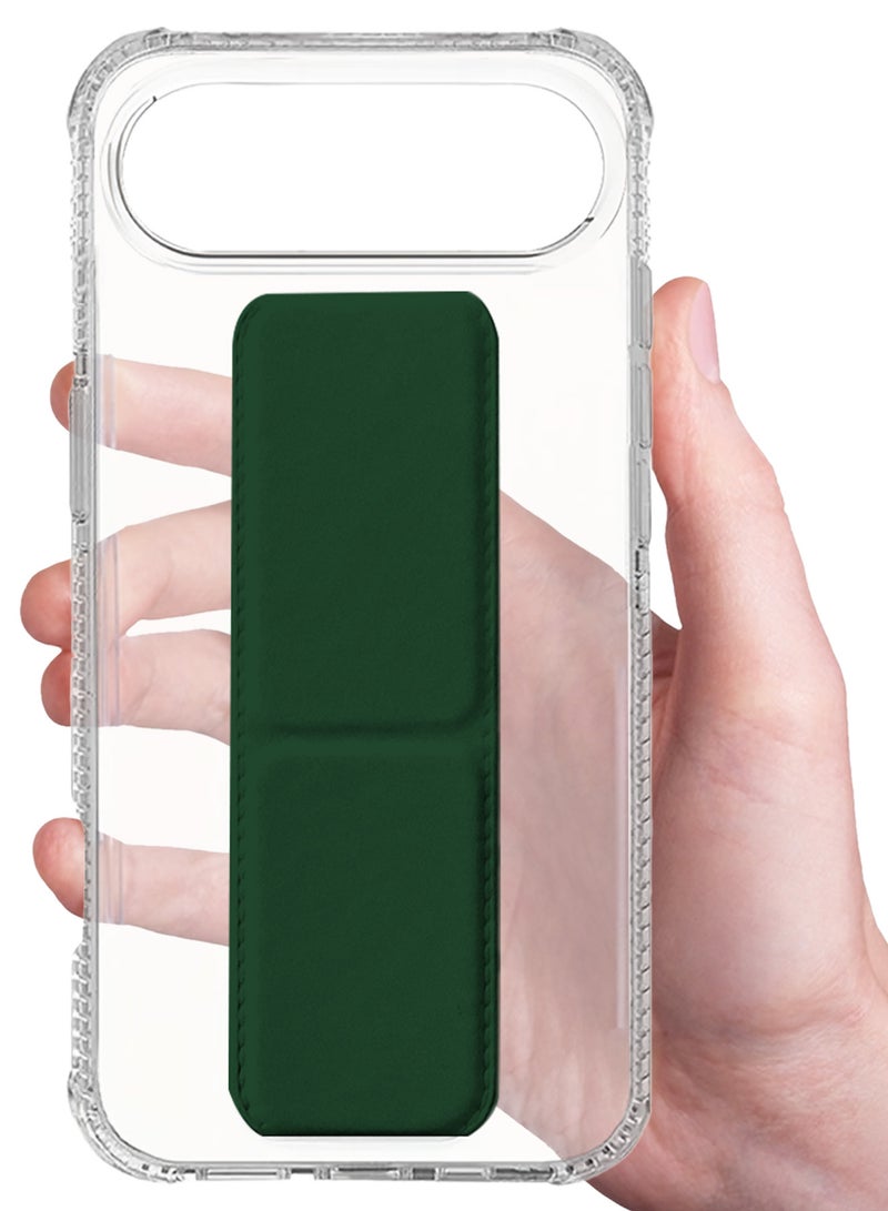 MARGOUN Finger Grip Clear Case Cover for iPhone 17 Air- Kickstand Car Magnetic Holder Multi-function Protective Two-in-one Case - Dark Green-1 - Image 5