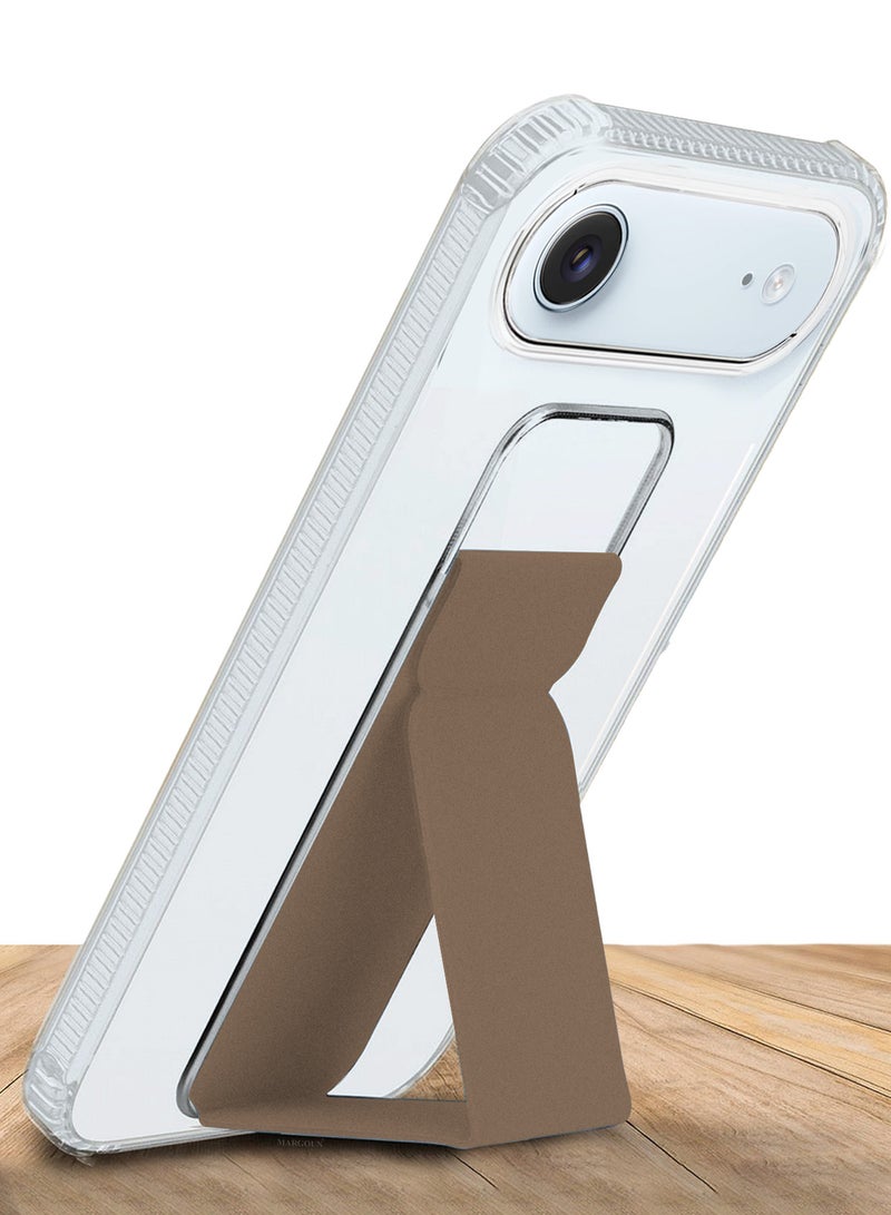 MARGOUN 2 Packs Finger Grip Clear Case Cover for iPhone 17 Air- Kickstand Car Magnetic Holder Multi-function Protective Two-in-one Case with 3D Screen Protector - Brown-2 - Image 4