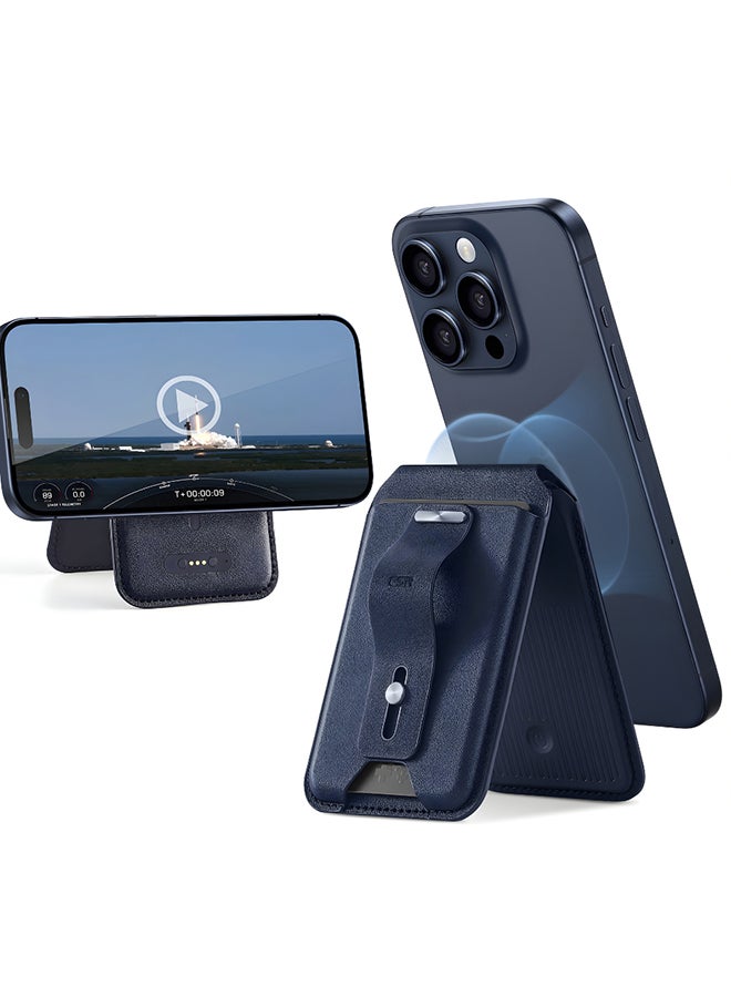 ESR Geo for Magsafe Wallet with Full Find My Functionality,5 Card-Holder, RFID Blocking, Magnetic Wallet for iPhone 17/16/15/14/13/12 Series, with Adjustable Stand, Dark Blue Dark Blue - Image 1