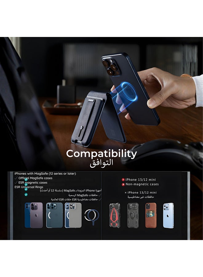 ESR Geo for Magsafe Wallet with Full Find My Functionality,5 Card-Holder, RFID Blocking, Magnetic Wallet for iPhone 17/16/15/14/13/12 Series, with Adjustable Stand, Dark Blue Dark Blue - Image 2