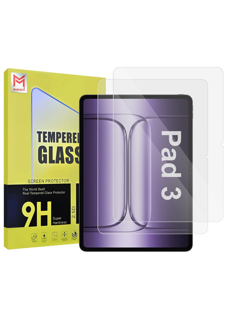 MARGOUN 2 Pieces Oneplus Pad 3 Tempered Display Protector 9H Anti-Scratch Premium Film Clear-2 - Image 1