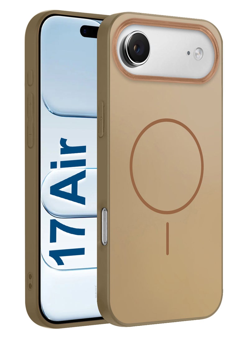 MARGOUN Full Coverage Hard TPU Case for iPhone 17 Air - MagSafe Compatible - Glossy Finish - Desert Titanium-1 - Image 1