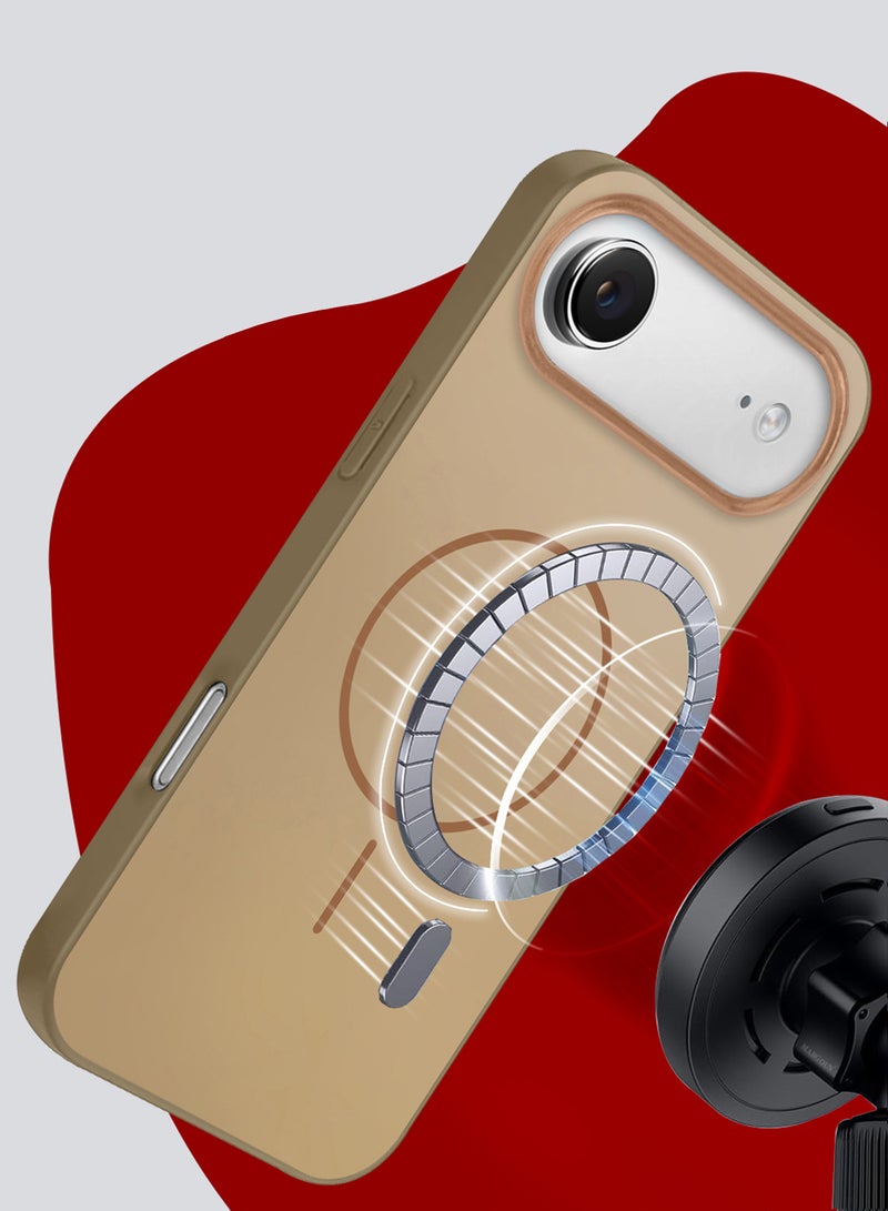 MARGOUN Full Coverage Hard TPU Case for iPhone 17 Air - MagSafe Compatible - Glossy Finish - Desert Titanium-1 - Image 4