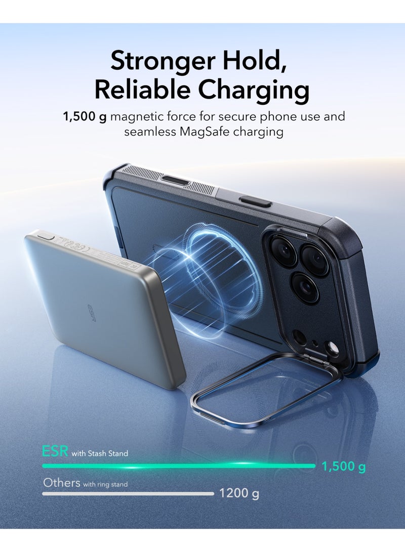 ESR for iPhone 17 Pro Max Case with Stash Stand, 7X Military-Grade Drop Protection with Camera Control, Shock-Absorbing Phone Rugged Cover, Compatible with MagSafe Accessories, Cyber Series, Black Black - Image 5