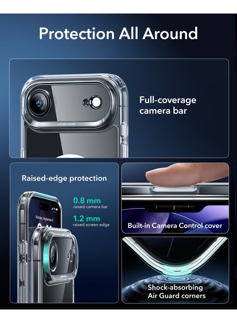 ESR SET Screen protect &  for iPhone 17 Air Case, 7X Military-Grade Drop Protection, Shock-Absorbing Rugged Cover with Camera Control Button, MagSafe Accessories Compatible, Cyber Series, Clear Clear - Image 2