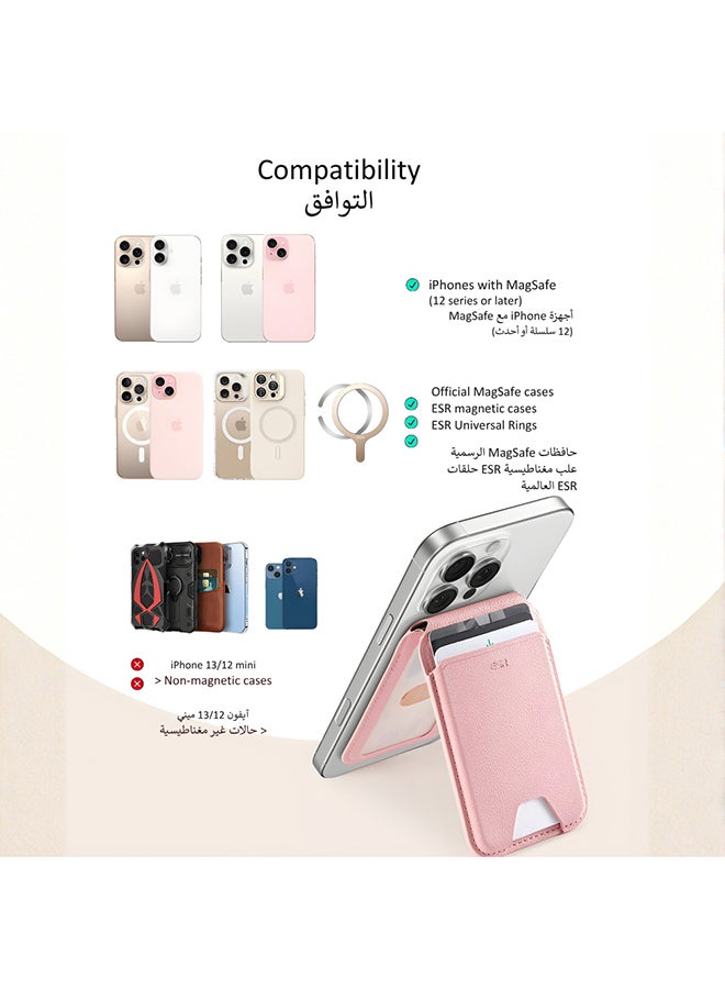 ESR Upgraded Aura for MagSafe Wallet, 5 Card-Holder with Adjustable Stand, Magnetic Wallet for iPhone 17/16/15/14/13/12 Series, Not for iPhone Mini, Vegan Leather, Pink Pink - Image 3