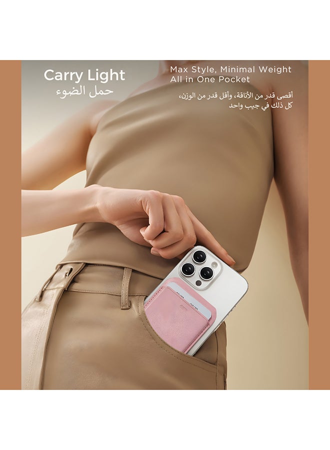 ESR Upgraded Aura for MagSafe Wallet, 5 Card-Holder with Adjustable Stand, Magnetic Wallet for iPhone 17/16/15/14/13/12 Series, Not for iPhone Mini, Vegan Leather, Pink Pink - Image 4