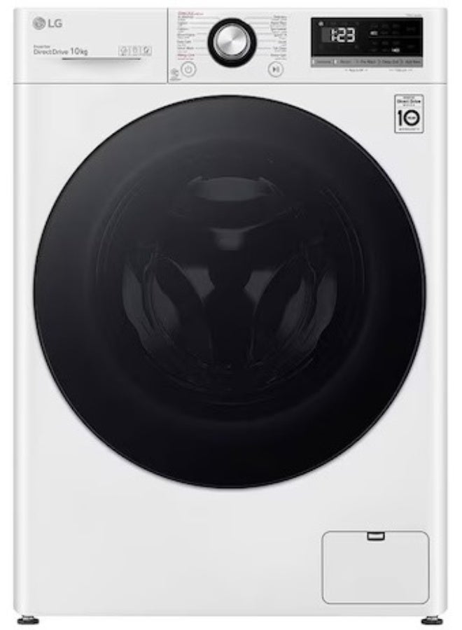 إل جي 10 kg Front Load Washing Machine with AI DD, Steam, 1400 RPM, White – F4Y3RYGYWV 10 kg F4Y3RYGYWV white - Image 1