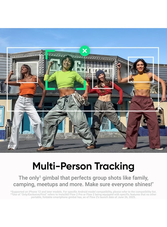 انستا 360 جيمبال Insta360 Flow 2 | التحكم بالإيماءات، تتبع الوجه، لمستخدمي البث المباشر، المدونين، مكالمات الفيديو، لنظامي Android و iOS (رمادي حجري، حزمة تتبع الذكاء الاصطناعي) - Image 5