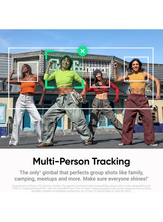 Insta360 Flow 2 Gimbal | Gesture Control, Face Tracking, for Livestreamers, Bloggers, Video Calls, for Android and iOS (Summit White, AI Tracker Bundle) - Image 5