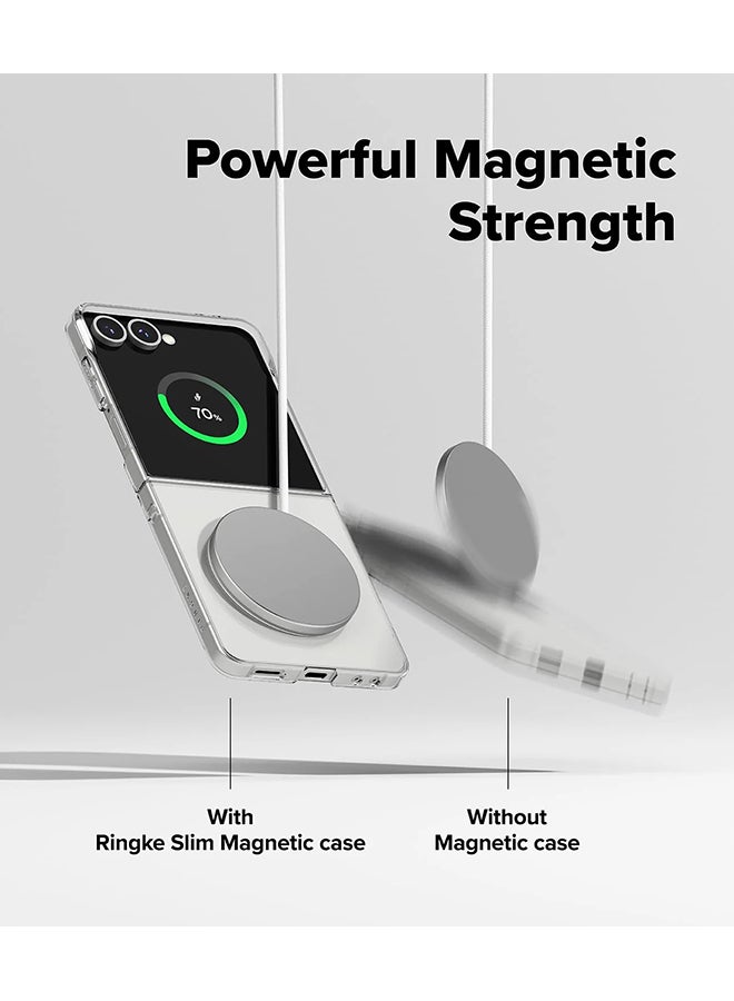 Ringke Slim Magnetic For Galaxy Z Flip 7 Case For MagSafe, Solid Sleek Protective Transparent Back Phone Cover - Clear - Image 4