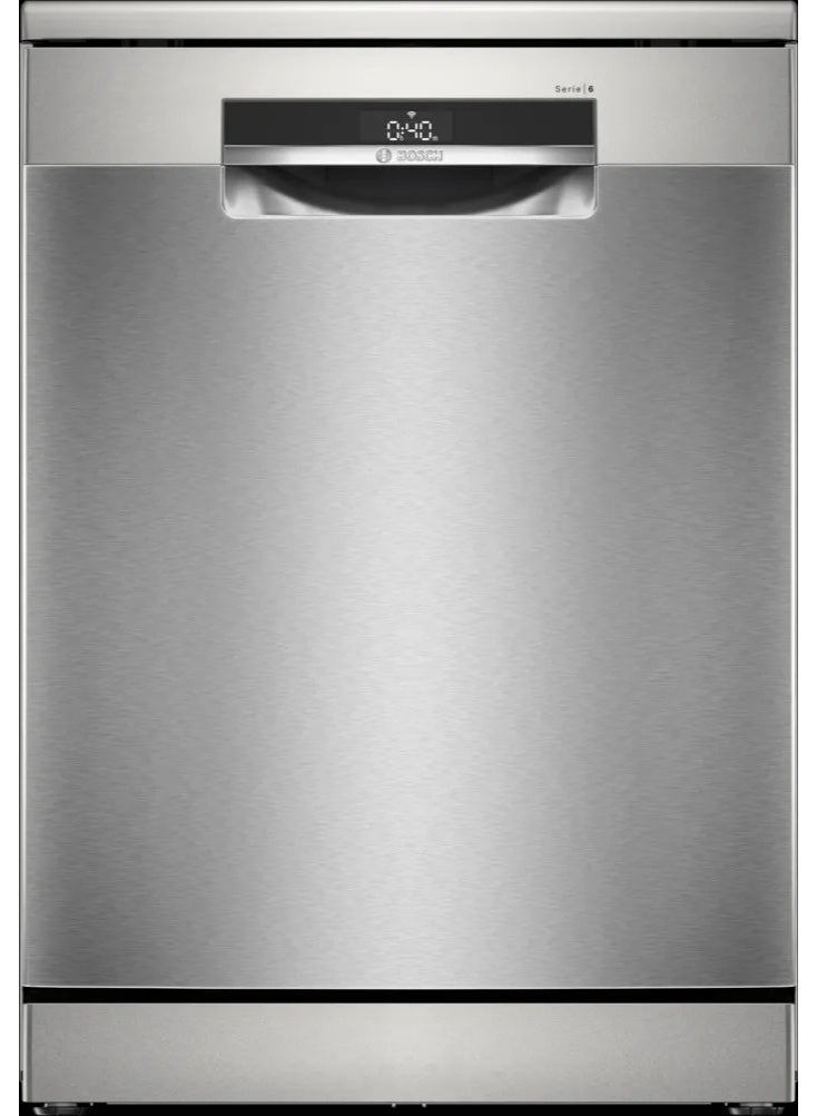 بوش Dishwasher 14 Place Settings,60 cm, Silver Inox,Home Connect Wi-Fi,6 Programs and 5 options,Efficient Dry,Super Silence 44dB - SMS6EMI62V 14 OZ SMS6EMI62V silver - Image 1