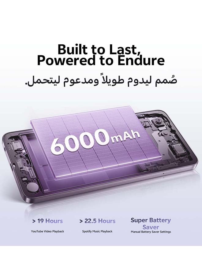 فيفو هاتف Y19s AI 5G كريستال بنفسجي 4+4 جيجابايت رام 128 جيجابايت 6000 مللي أمبير| كاميرا 50 ميجابكسل مع هدايا حصرية شاحن 44 واط مع سوار رقبة - النسخة الشرق أوسطية - Image 2