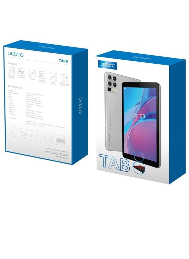 Oteeto Tab 8 5G Android Tablet PC, 8-Inch Display, Keyboard, 8GB RAM, 256GB ROM, 5000 mAh Battery - Blue - Image 3