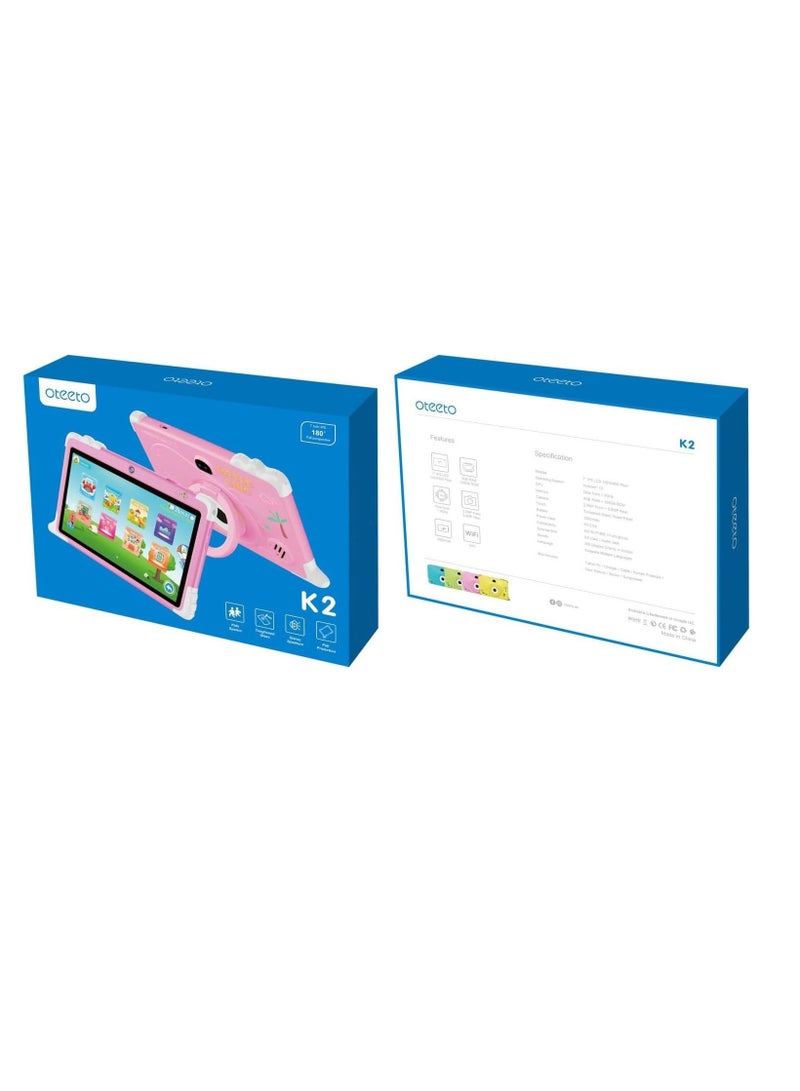 أوتيتو تاب أوتيتو K2 للأطفال – شاشة 7 بوصة عالية الدقة، أندرويد، تحكم أبوي، تطبيقات تعليمية، واي فاي، غلاف مقاوم للأطفال – تاب تعليمي للأطفال (الأعمار من 3 إلى 12) - Image 3