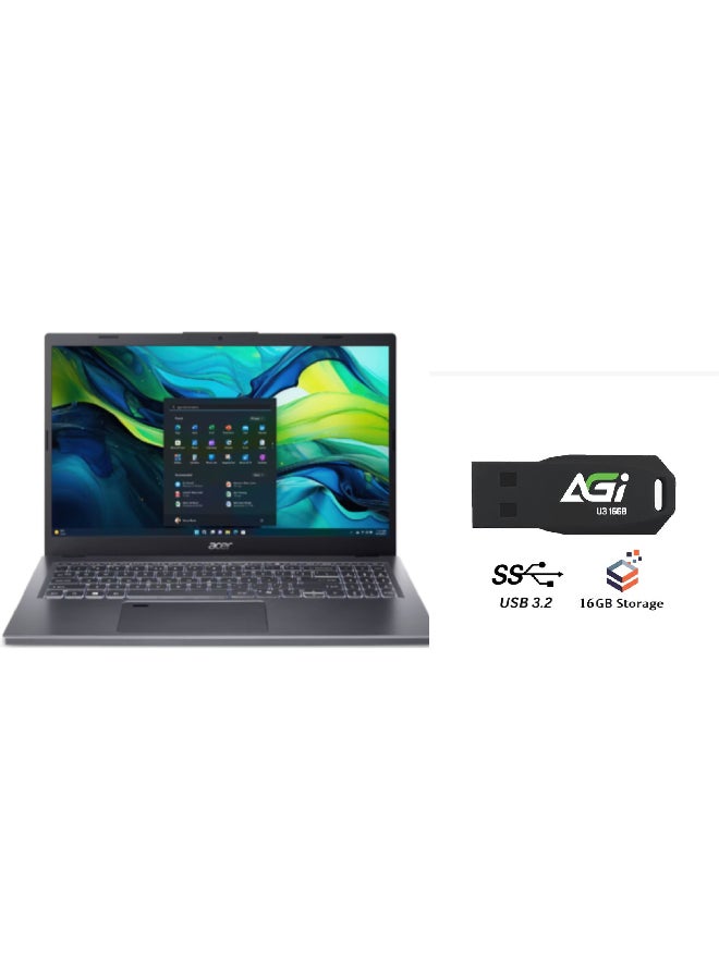 Acer Aspire A15 (Upgraded Version) Laptop With 15.6 Inch Full HD (1920X1080) Display, Core i9- 13900H Processor/32GB RAM DDR5/1TB SSD/Intel Iris Xe Graphics/Windows 11+ AGI Flash16 English/Arabic Gray - Image 1
