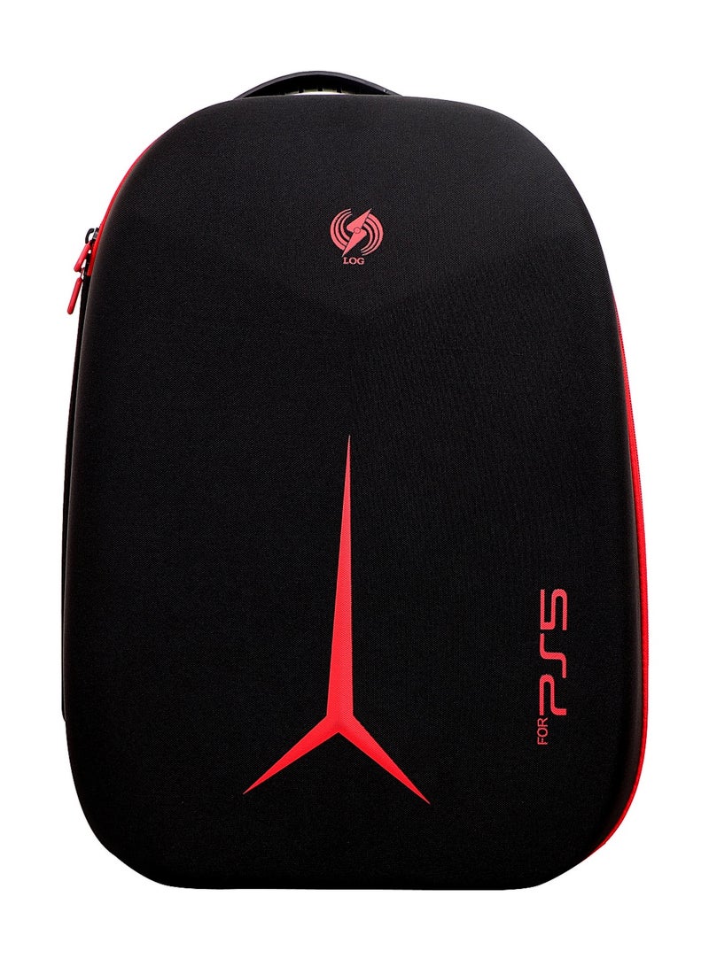 لوج الكترونيكس  Carrying Case for PS5, Travel BackPack 2.O for PS5 Console Shockproof Bag, Controllers, Game Cards, HDMI and Accessories Case (Black) - Image 1