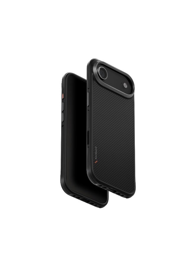 يونيك هجين آيفون 17 إير (2025) 6.6 شحن ماج كليك كيفا - أسود كربوني - Image 1