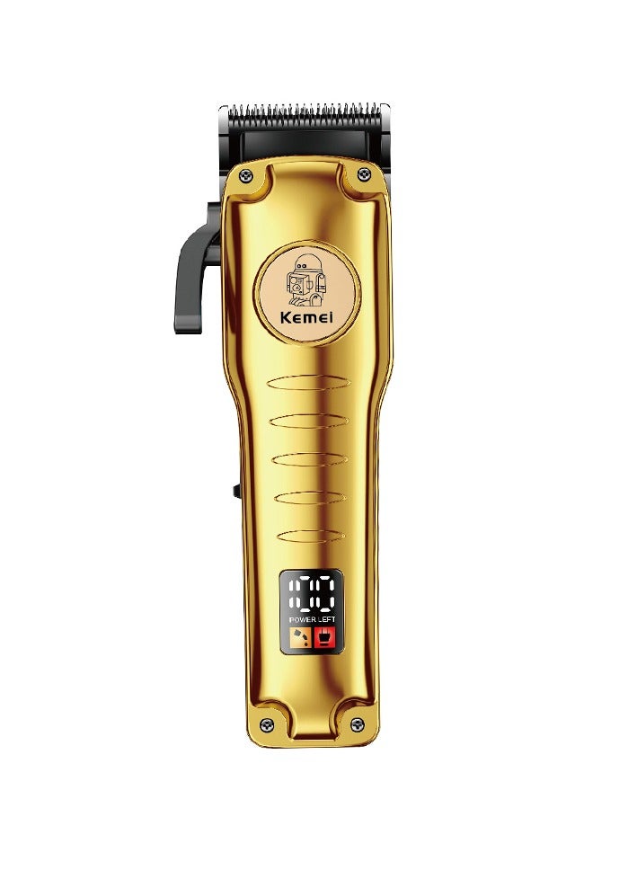 Kemei KM-511 Golden Fast Speed LED Display Hair Clipper Adjustable 3Level Stainless Steal Blade Ergonomic Salon Quality Trimmer - Image 3