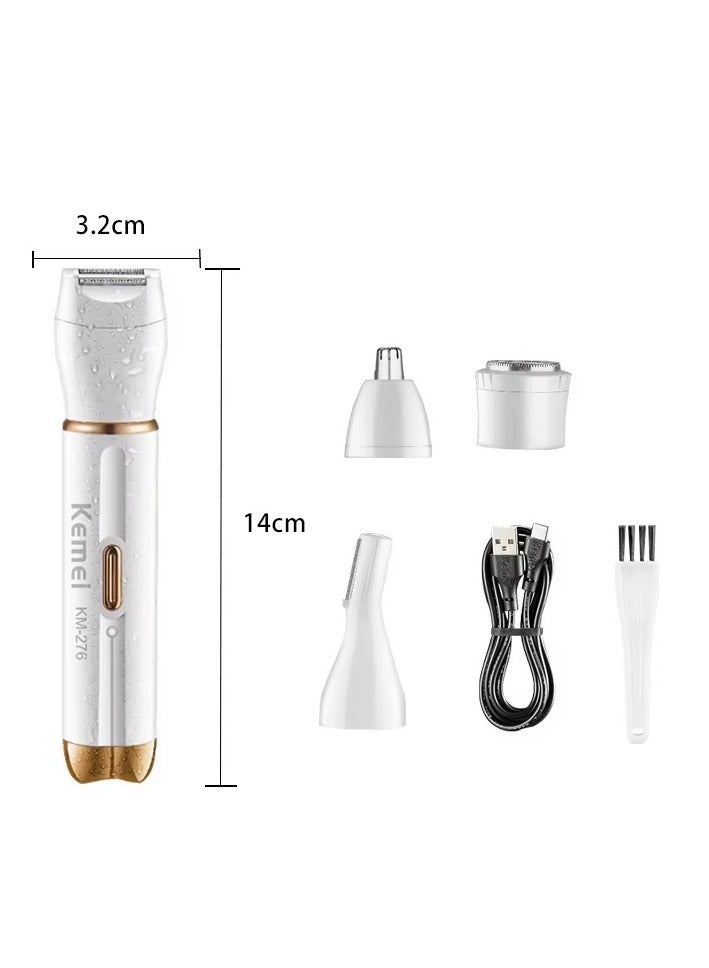 KEMEI 4-in-1 Rechargeable Women's Shaver and Eyebrow Trimmer KM-276 - Image 2