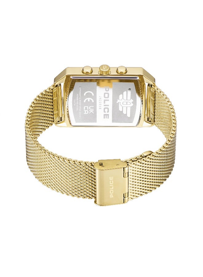 POLICE Men's Saleve Black Dial Gold Stainless Steel Bracelet Multifunction Watch - 34mm - Image 3