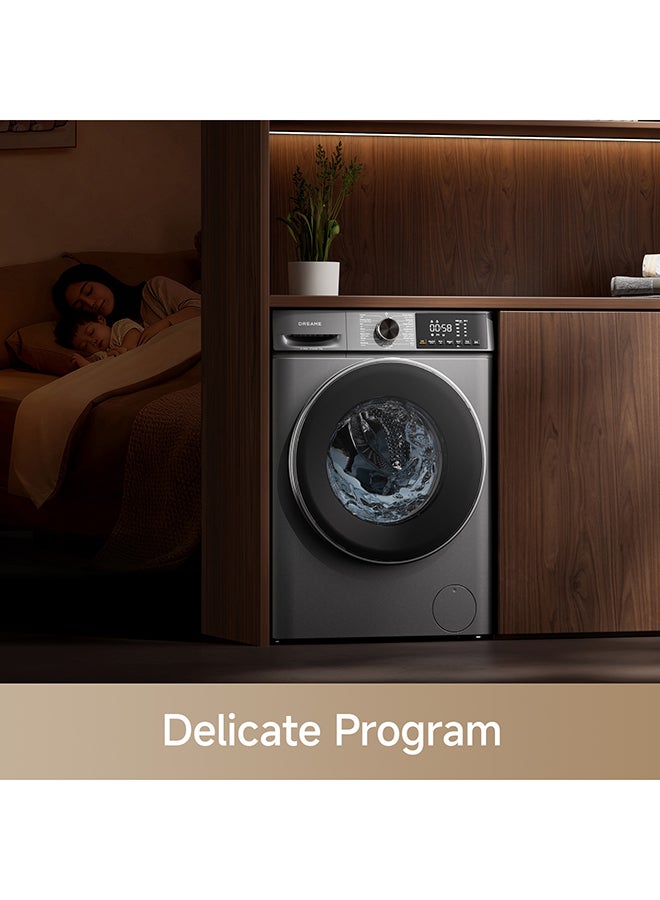 دريم غسالة تحميل أمامي M5 سعة 10 كجم، 1400 دورة في الدقيقة، غسيل بالبخار، 16 برنامج، غسالة أوتوماتيكية بالكامل، شاشة LED رقمية، قفل للأطفال، وظيفة كتم الصوت، 2 كيلو واط، فولاذ مقاوم للصدأ - Image 5