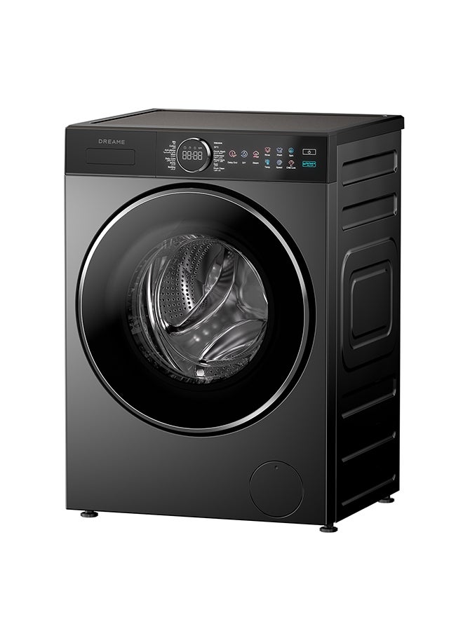 دريم غسالة ملابس أمامية دريمي P5 سعة 10 كجم، 1400 دورة في الدقيقة، غسيل بالبخار، 14 برنامج، غسالة أوتوماتيكية بالكامل، شاشة عرض مع زر LED، قفل للأطفال، وظيفة كتم الصوت، 2 كيلو واط، فولاذ مقاوم للصدأ، رمادي، DWF10M70DAME - Image 2