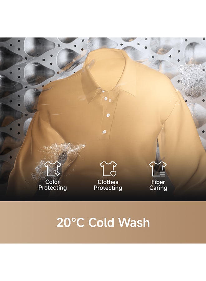 دريم غسالة ملابس أمامية دريمي P5 سعة 10 كجم، 1400 دورة في الدقيقة، غسيل بالبخار، 14 برنامج، غسالة أوتوماتيكية بالكامل، شاشة عرض مع زر LED، قفل للأطفال، وظيفة كتم الصوت، 2 كيلو واط، فولاذ مقاوم للصدأ، رمادي، DWF10M70DAME - Image 5