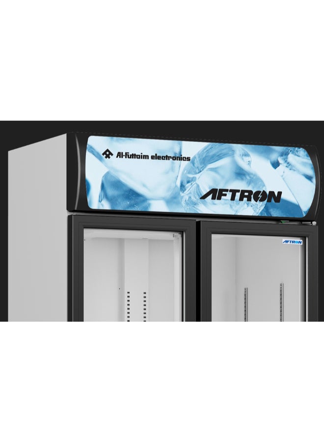 أفترون ثلاجة أفترون بسعة 568 لتر إجمالي و 487 لتر صافي، باب مزدوج، عرض مشروبات عمودي، موفرة للطاقة، منخفضة الضوضاء، أبيض/أسود، AFSC750FC-HD، ضمان لمدة سنة. - Image 2