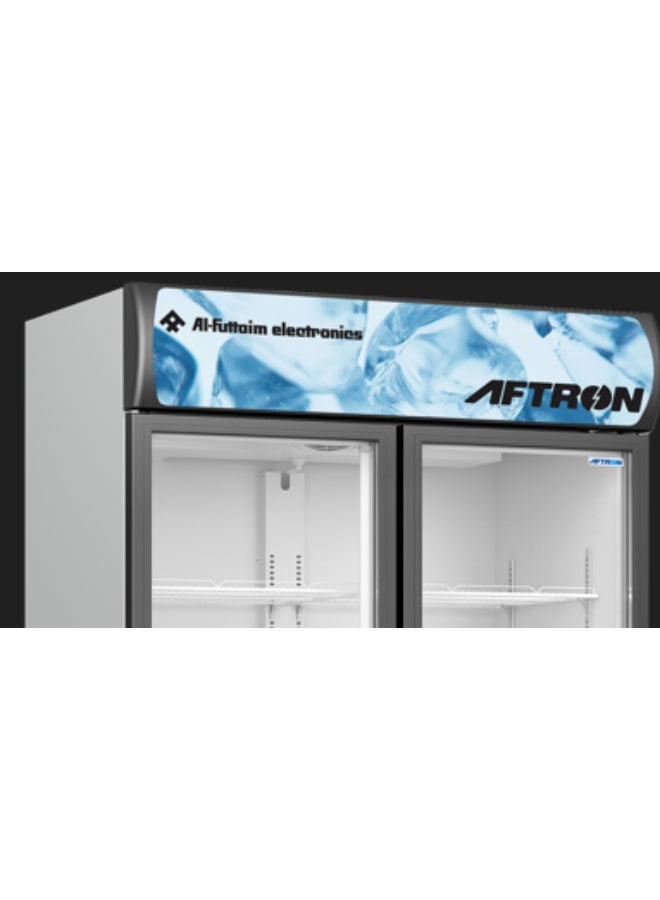 Aftron 1075 Liter Gross and 1000 Net Liter Double-Door Chiller, Upright Beverage-Showcase, Energy-saving, low-noise, White/Black, AFSC1400FC-HD, 1 Year Warranty. 1075 L 150 W AFSC1400FC-HD White/Black - Image 3